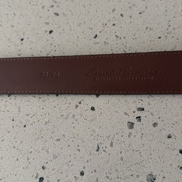 Daniel Cremieux Signature Men's Size 38 Brown Italian Leather Belt Solid Brass - Picture 11 of 12